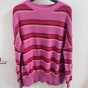 Urban Outfitters BDG Pink Red Striped Sweater